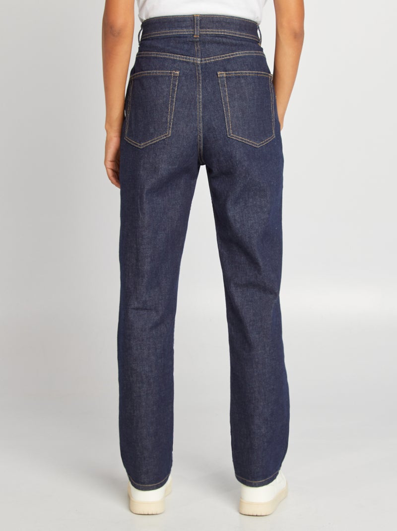 Jean droit à taille haute - Fabriqué en France Bleu - Kiabi