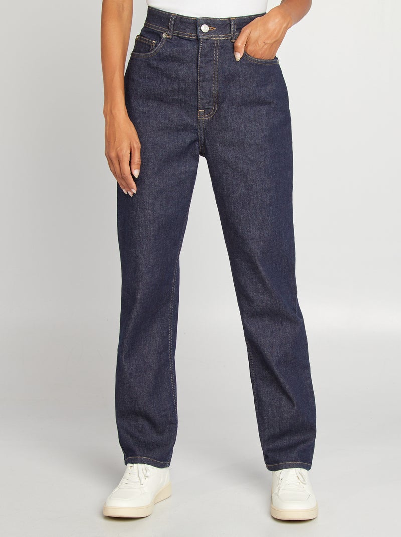 Jean droit à taille haute - Fabriqué en France Bleu - Kiabi