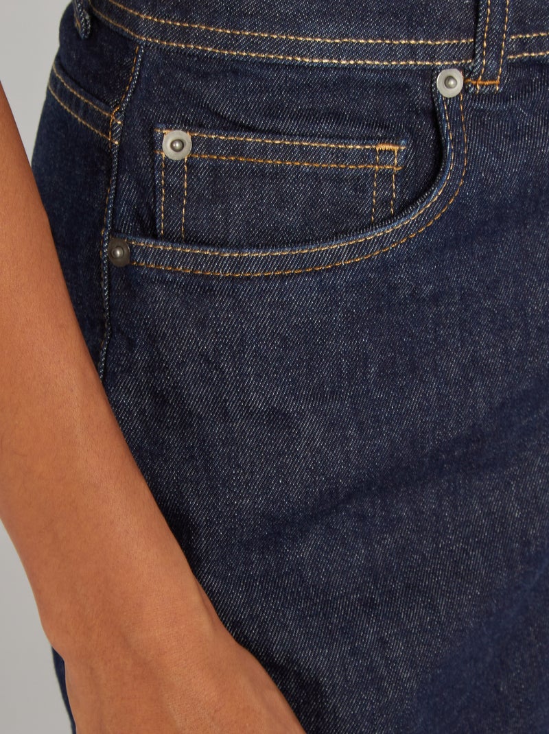 Jean droit à taille haute - Fabriqué en France Bleu - Kiabi