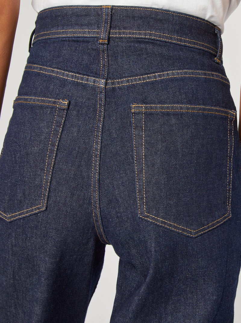 Jean droit à taille haute - Fabriqué en France Bleu - Kiabi