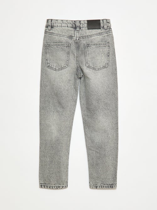 Jean droit  avec abrasions fantaisies - Kiabi