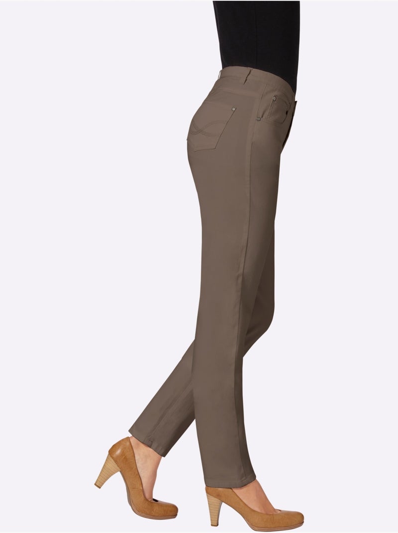 Jean droit avec ceinture à passants et poches 5 pour un style décontracté - Taille standard - Witt Gris taupe - Kiabi