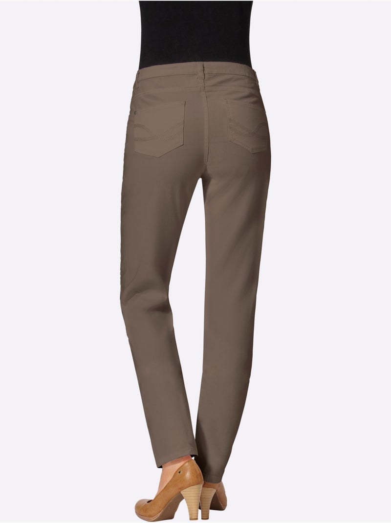 Jean droit avec ceinture à passants et poches 5 pour un style décontracté - Taille standard - Witt Gris taupe - Kiabi