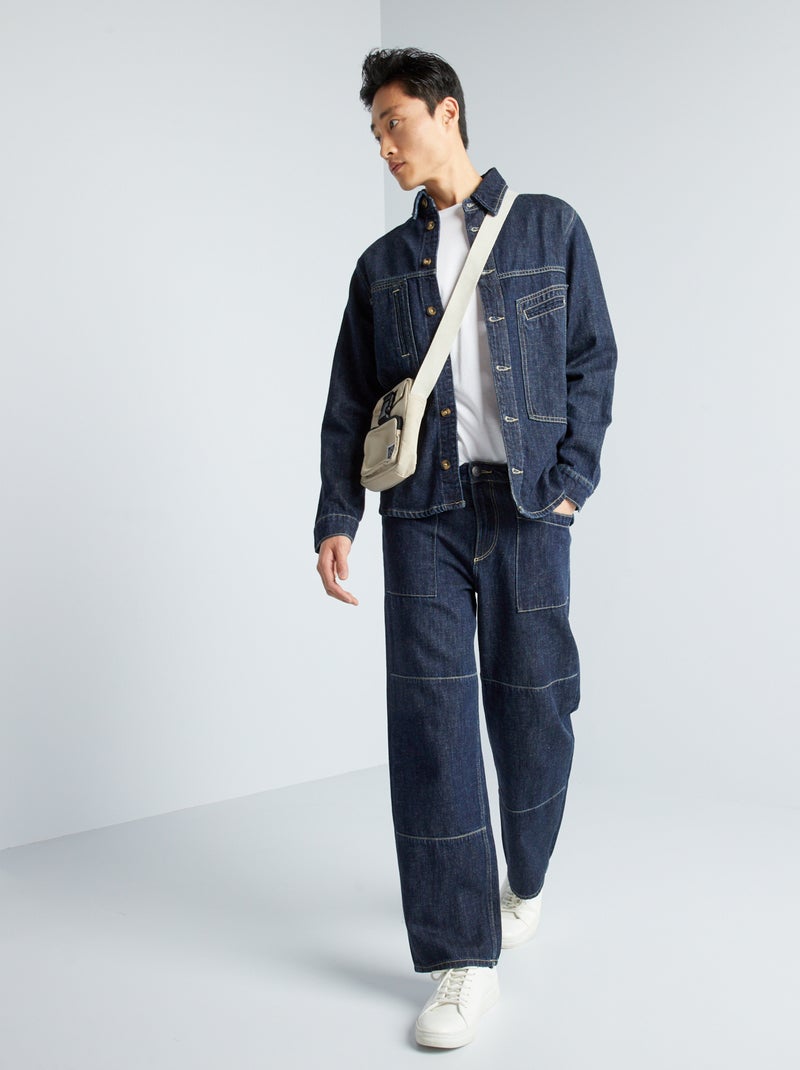 Jean droit denim x chanvre Bleu - Kiabi