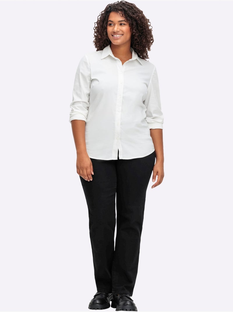 Jean droit effet affinant - taille standard - sheego Noir - Kiabi