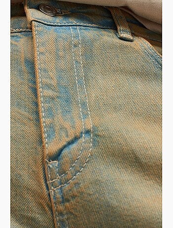Jean droit en denim de coton à taille mi-haute dilvin