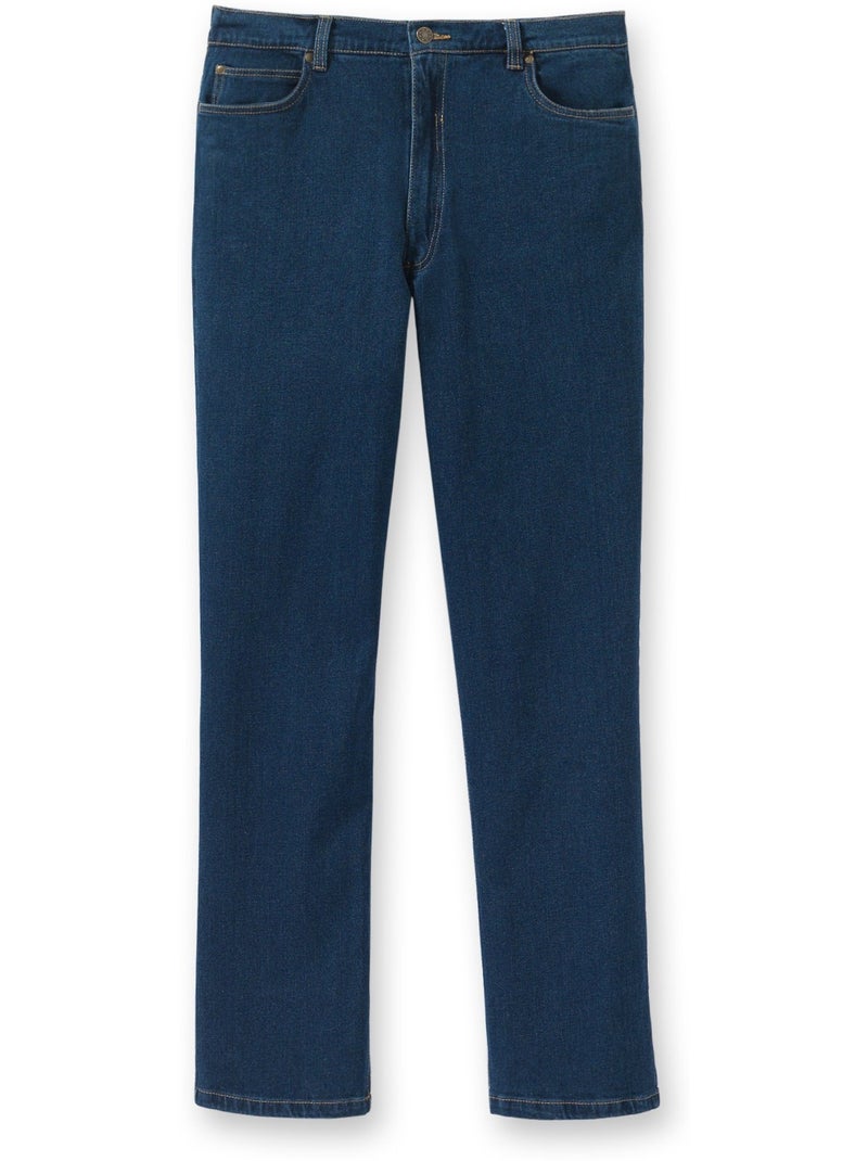 Jean droit extensible à taille élastiqué - DAXON Bleu foncé - Kiabi