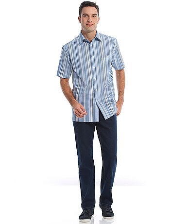 Jean droit extensible à taille élastiqué