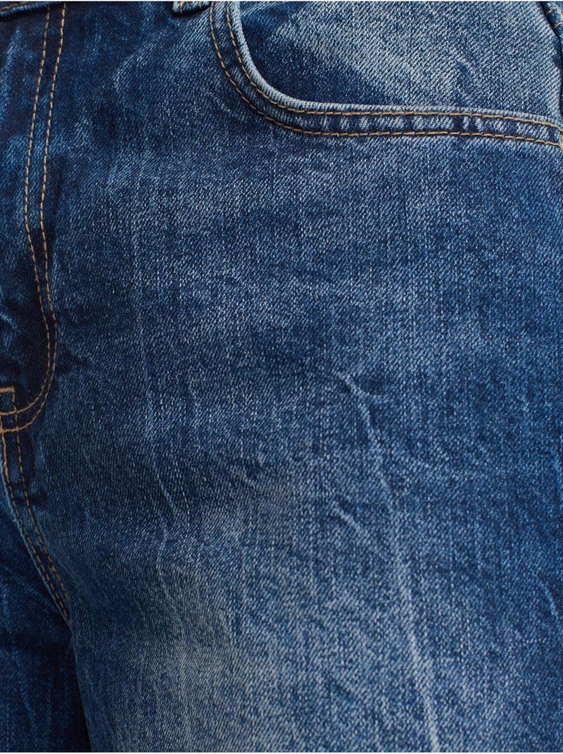 Jean droit femme à taille haute dilvin Bleu saphir - Kiabi