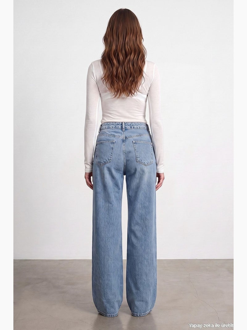 Jean droit femme dilvin Bleu clair - Kiabi