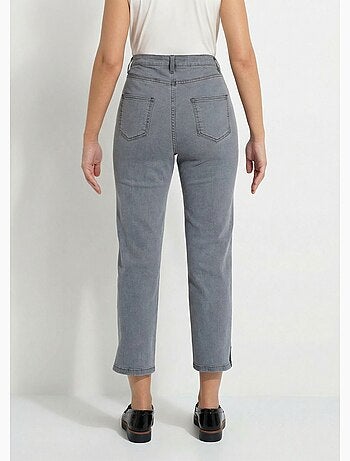 Jean droit femme taille haute 7/8 stretch - afibel