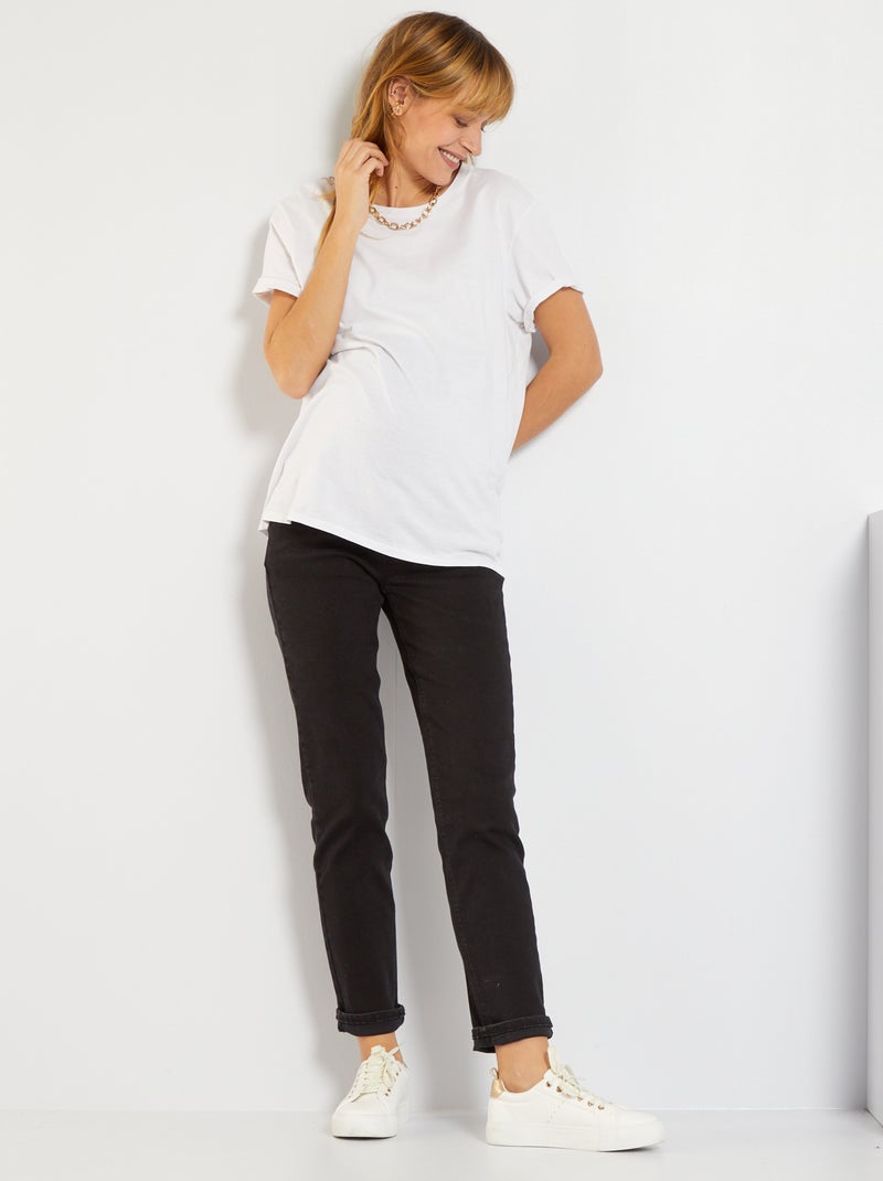 Jean droit grossesse L30 noir - Kiabi