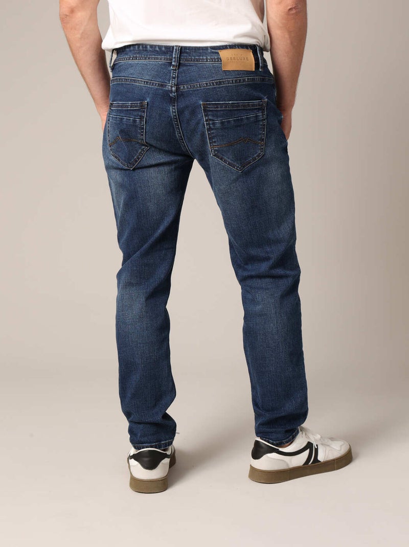 Jean droit homme en coton stretch confortable 'Deeluxe' Bleu clair - Kiabi