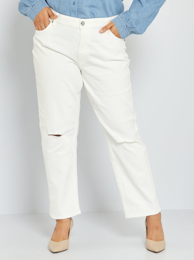 Jean droit stretch blanc - Kiabi