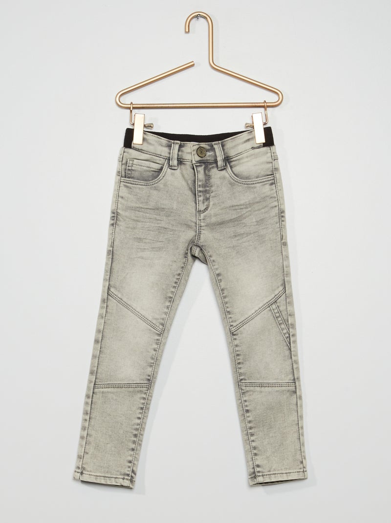 Jean droit stretch denim gris - Kiabi