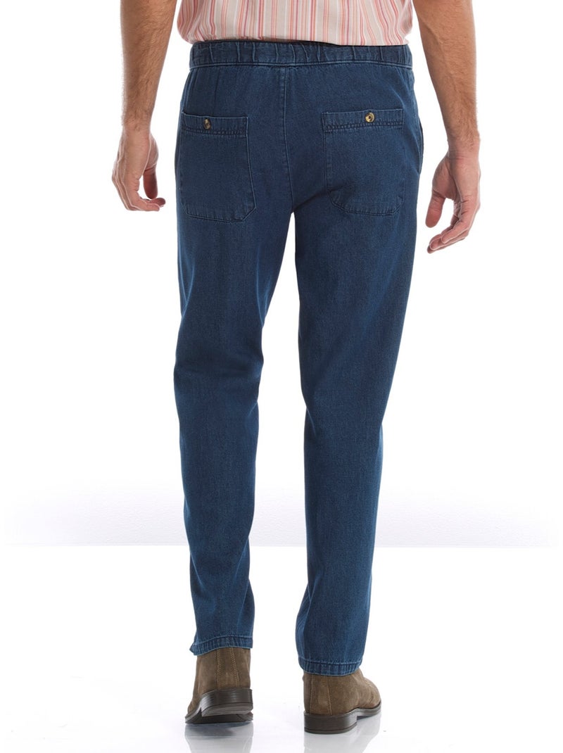 Jean droit taille élastiquée - DAXON Bleu stone - Kiabi