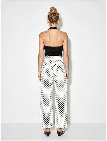 Jean droit taille haute à pois lucci