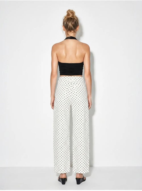 Jean droit taille haute à pois lucci - Kiabi Jean droit taille haute à pois lucci - Kiabi