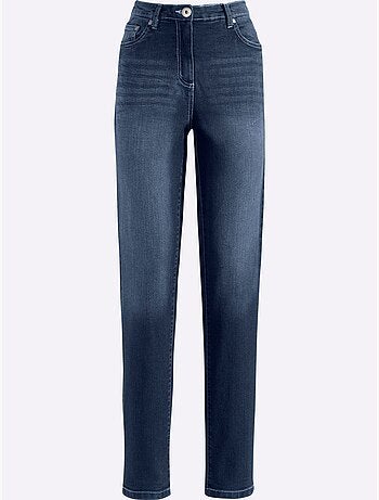 Jean droit taille haute avec empiècements et poches arrière - taille standard - moda vilona