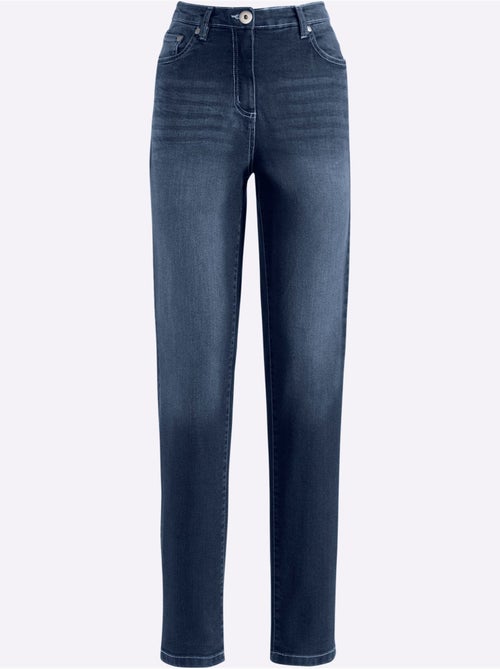 Jean droit taille haute avec aspect usé et deux poches - taille standard - moda vilona - Kiabi Jean droit taille haute avec aspect usé et deux poches - taille standard - moda vilona - Kiabi