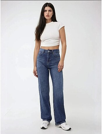 Jean droit taille haute