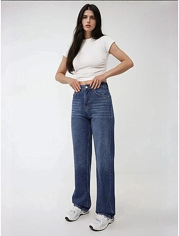 Jean droit taille haute