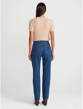 Jean droit taille haute en coton dilvin