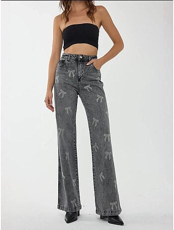 Jean droit taille haute