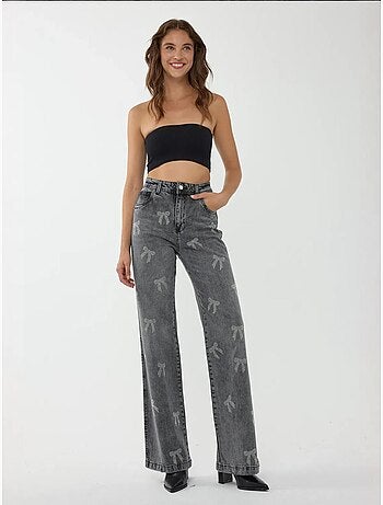 Jean droit taille haute
