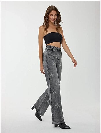 Jean droit taille haute