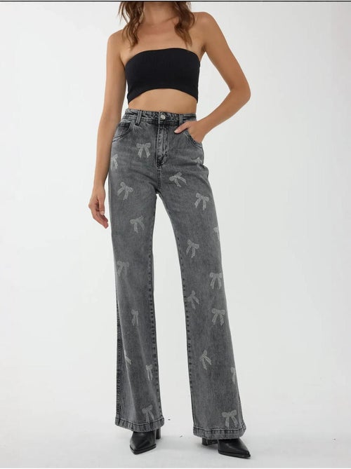 Jean droit taille haute - Kiabi