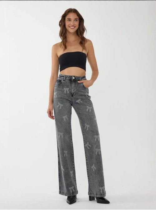 Jean droit taille haute - Kiabi
