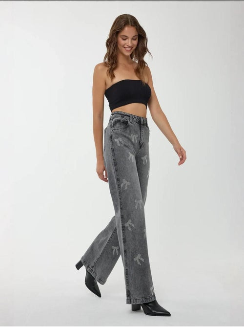 Jean droit taille haute - Kiabi