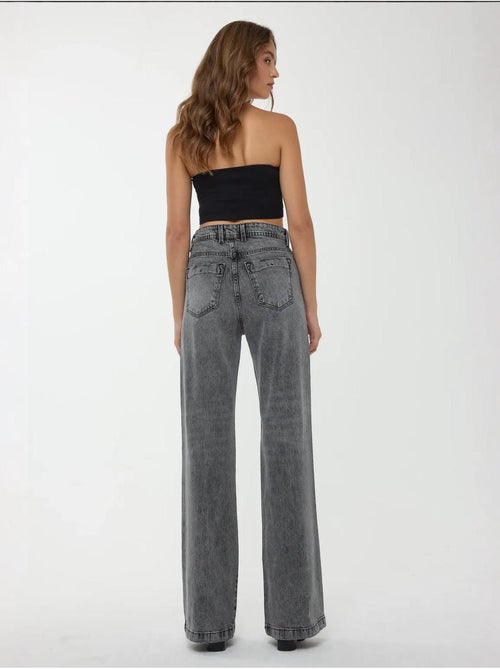 Jean droit taille haute - Kiabi