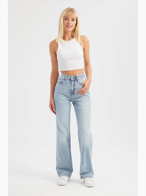 Jean droit taille haute hiccup - Kiabi