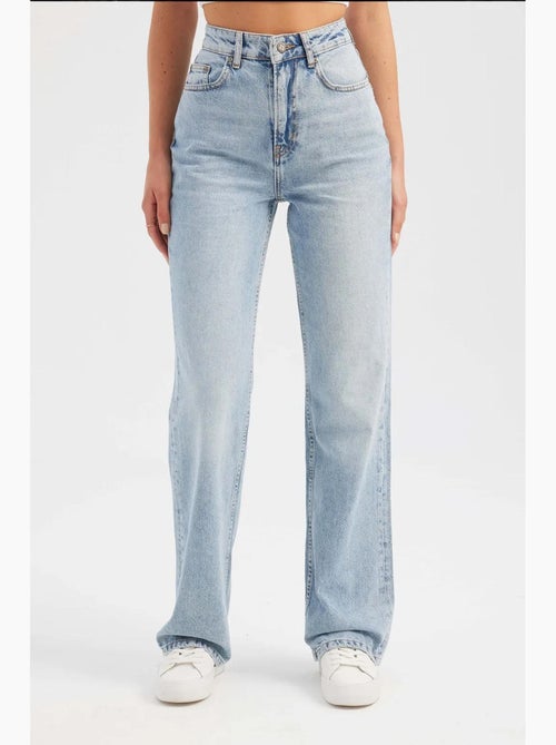 Jean droit taille haute hiccup - Kiabi