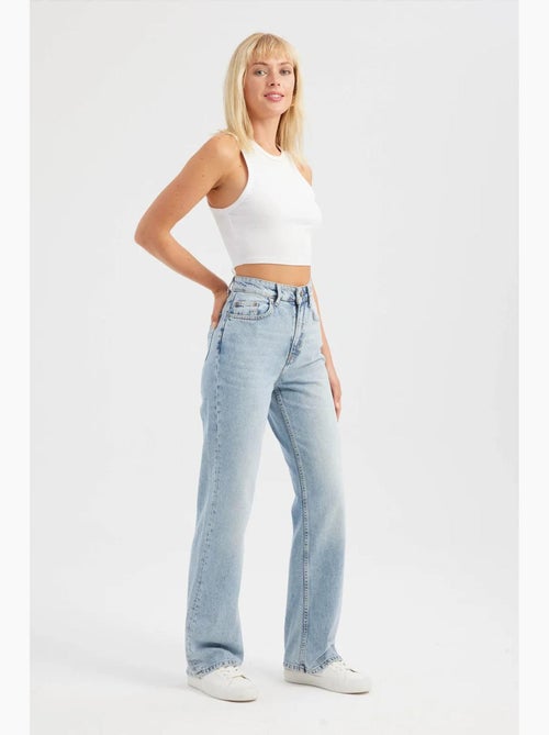 Jean droit taille haute hiccup - Kiabi