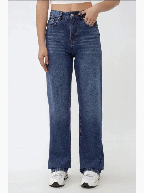 Jean droit taille haute hiccup - Kiabi Jean droit taille haute hiccup - Kiabi