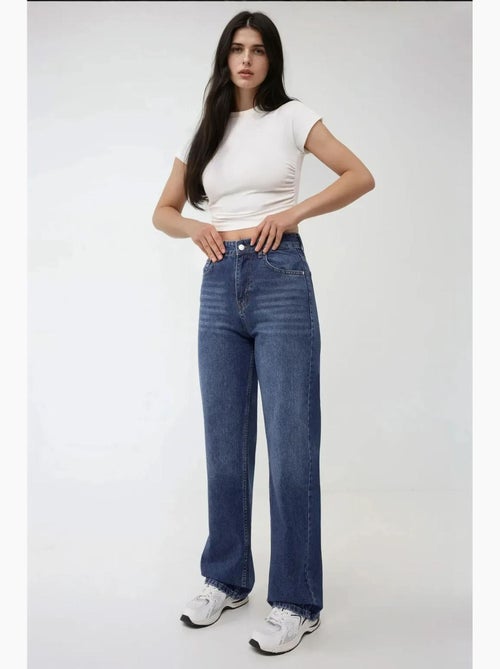 Jean droit taille haute hiccup - Kiabi Jean droit taille haute hiccup - Kiabi