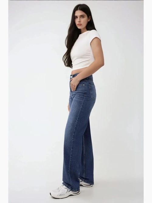 Jean droit taille haute hiccup - Kiabi Jean droit taille haute hiccup - Kiabi