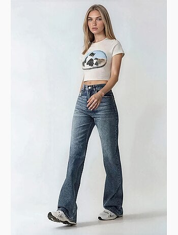 Jean droit taille haute hiccup