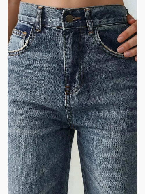 Jean droit taille haute hiccup - Kiabi