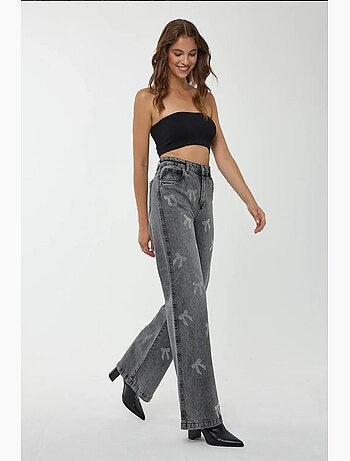 Jean droit taille haute hiccup