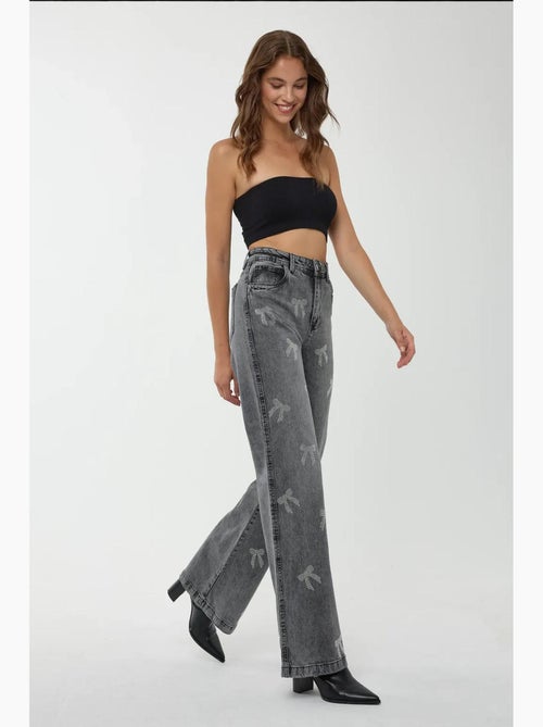 Jean droit taille haute hiccup - Kiabi Jean droit taille haute hiccup - Kiabi