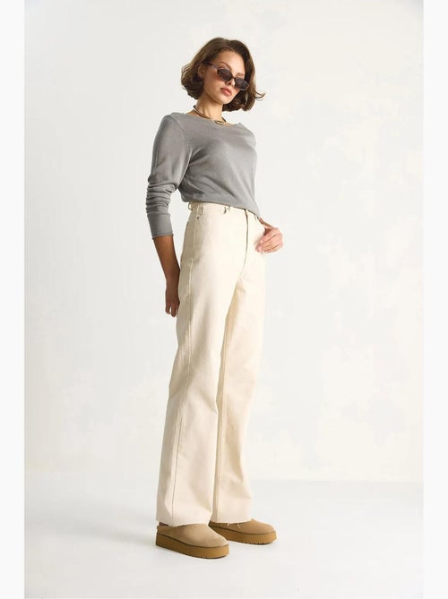 Jean droit taille haute lucci - Kiabi Jean droit taille haute lucci - Kiabi