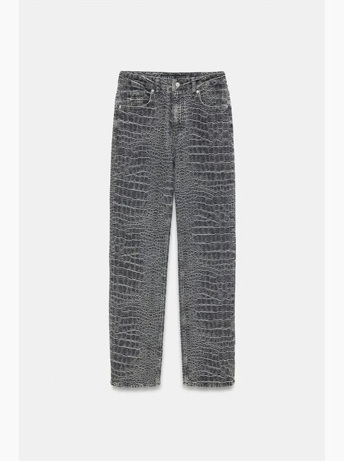 Jean droit taille haute texturé dilvin - Kiabi Jean droit taille haute texturé dilvin - Kiabi