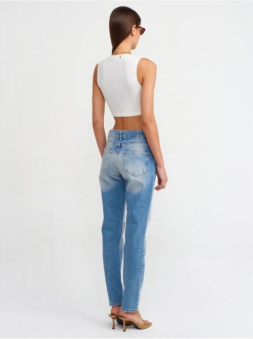 Jean droit taille mi-haute dilvin - Kiabi Jean droit taille mi-haute dilvin - Kiabi