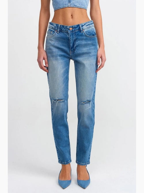 Jean droit taille mi-haute dilvin - Kiabi