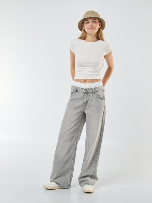 Jean effet caleçon baggy - Kiabi