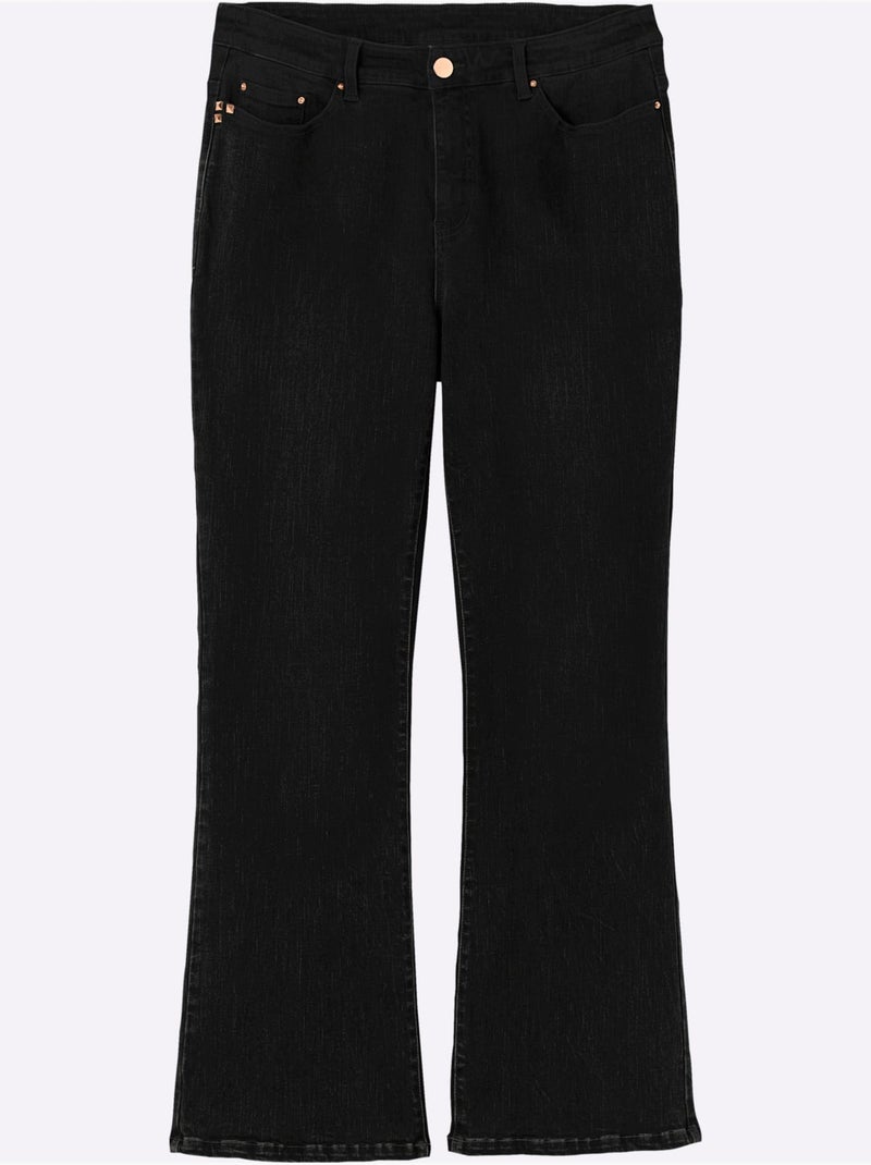 Jean effet usé tendance - taille standard - sheego Noir - Kiabi